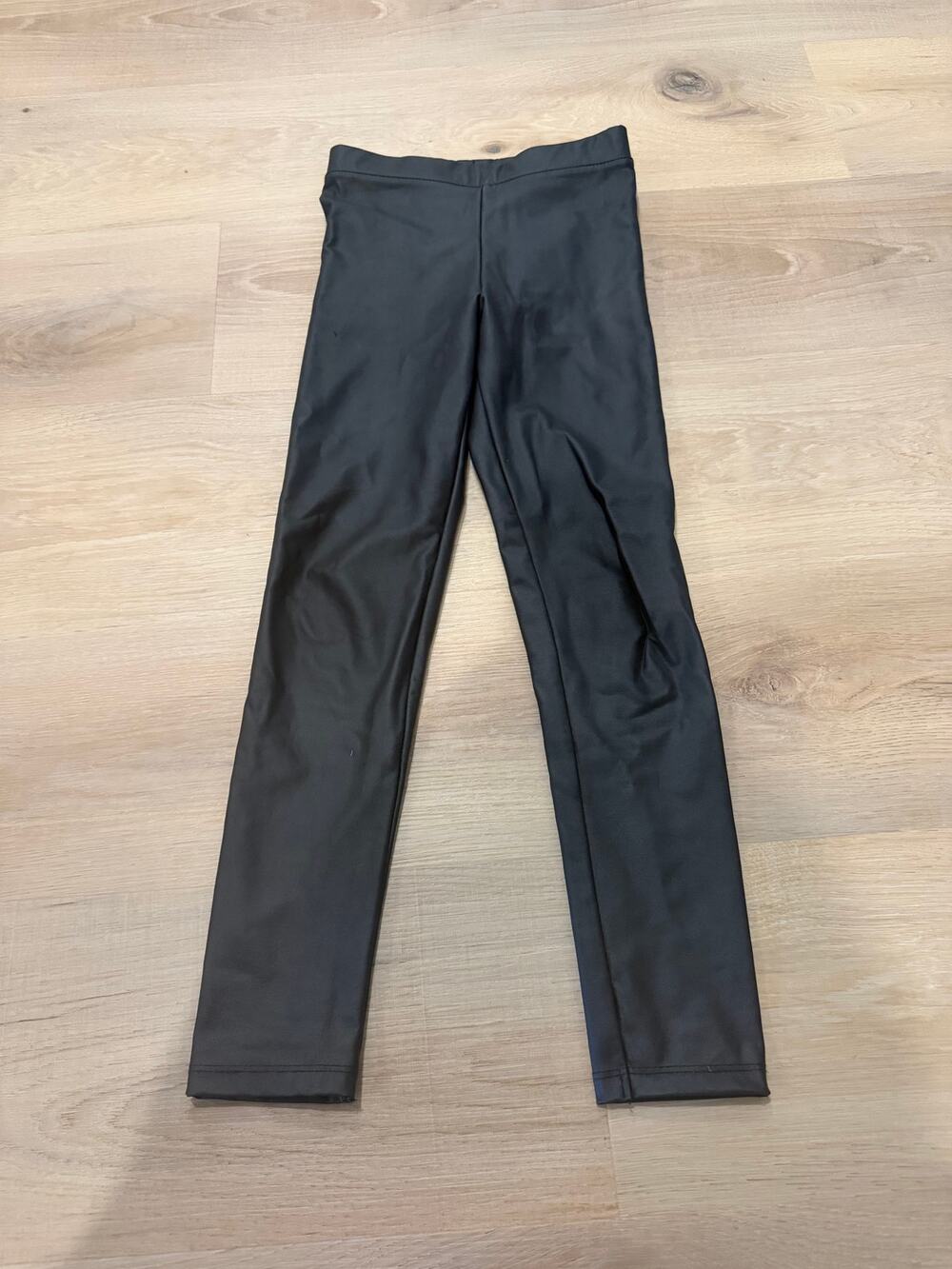 H&M Girls Black Faux Leather Leggings Size 7/8